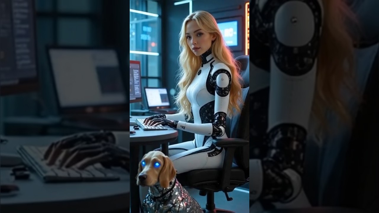 Fix Futuristic Female Humanoid Robot with Cyber Companion - Fix4Bot.com